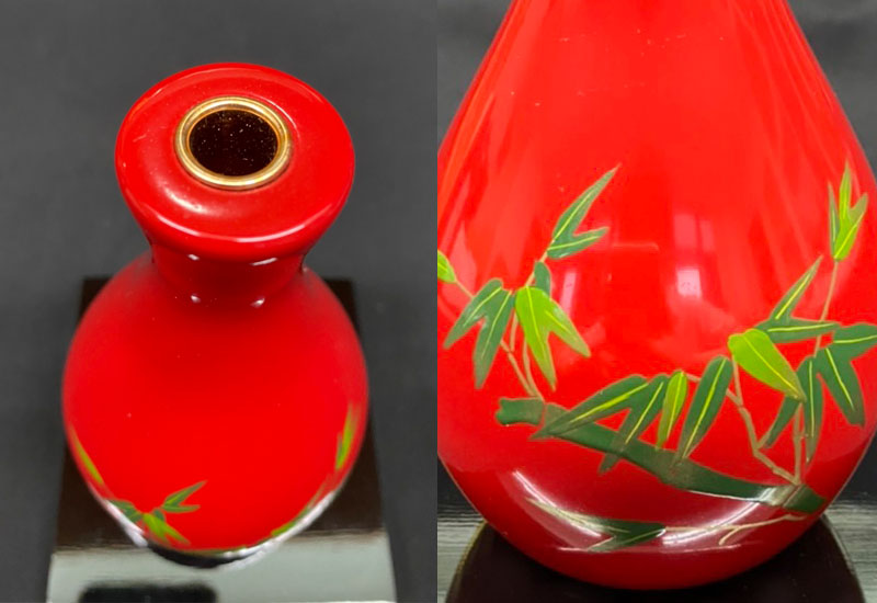 林建正 彩繪小花器-竹 林建正 彩繪小花器-竹