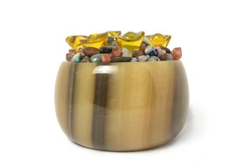 桔子玉-玉石聚寶盆(含水晶元寶) 桔子玉-玉石聚寶盆(含水晶元寶)