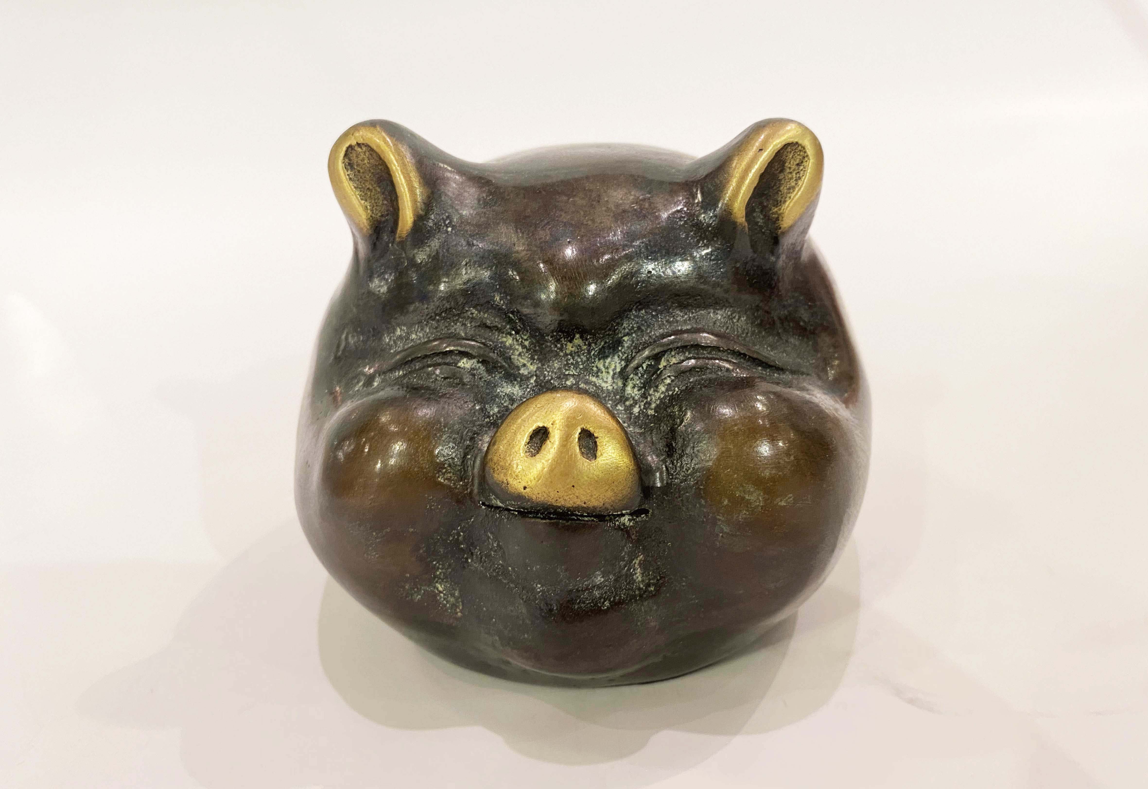 禾櫸 中圓豬青銅雕塑