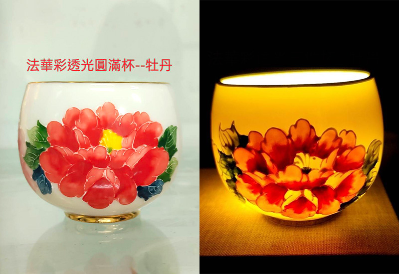 法華彩透光圓滿杯(牡丹) 法華彩透光圓滿杯(牡丹)