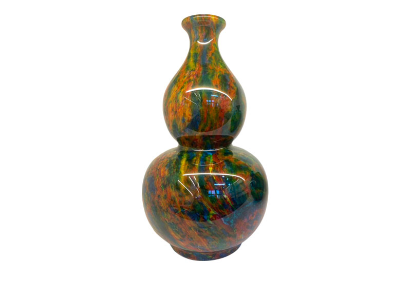 金御豐 4154七彩玉石葫蘆瓶A  台灣玉 花器 vase