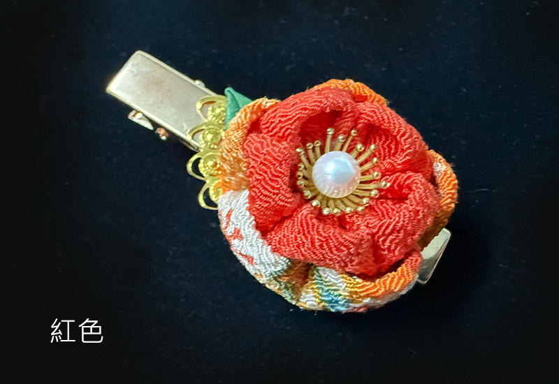 細工纏花單花髮夾 細工纏花單花髮夾