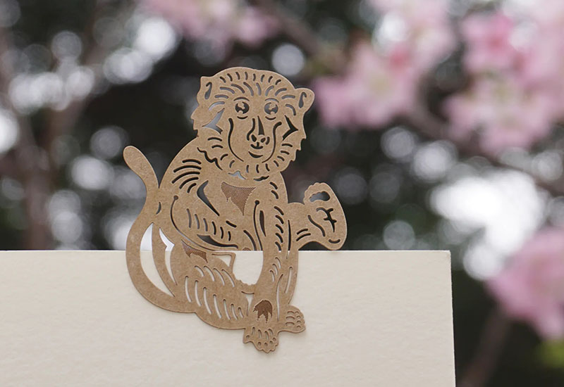 麥麥動物園-臺灣獼猴 紙雕書籤
