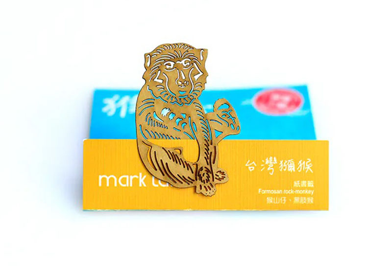 麥麥動物園-臺灣獼猴 紙雕書籤